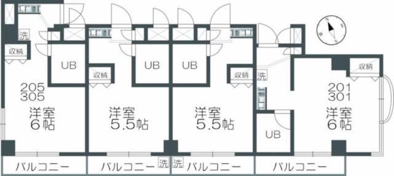 新井マンション(ワンルーム/2階)の間取り写真