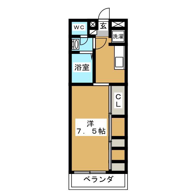 リブリ・ラシーナIII(1K/2階)の間取り写真