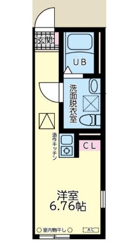 ラトゥール橋本(ワンルーム/1階)の間取り写真