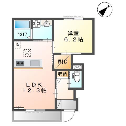 グレーシア(1LDK/1階)の間取り写真