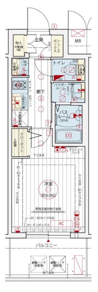 エステムコート中之島GATEII(1K/7階)の間取り写真