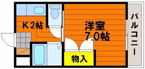 ラ・パルテール福富 壱番館(1K/4階)の間取り写真