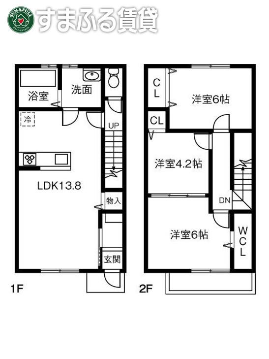 メゾネットファームARAKO(3LDK/1階)の間取り写真