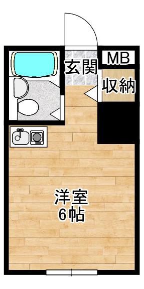 クレセル箕面(ワンルーム/1階)の間取り写真