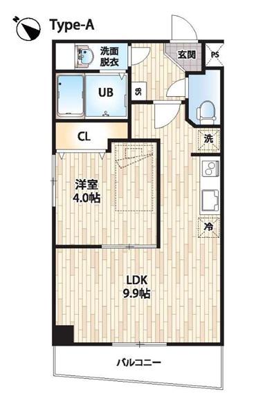 ルラーシュ新宿(1DK/5階)の間取り写真