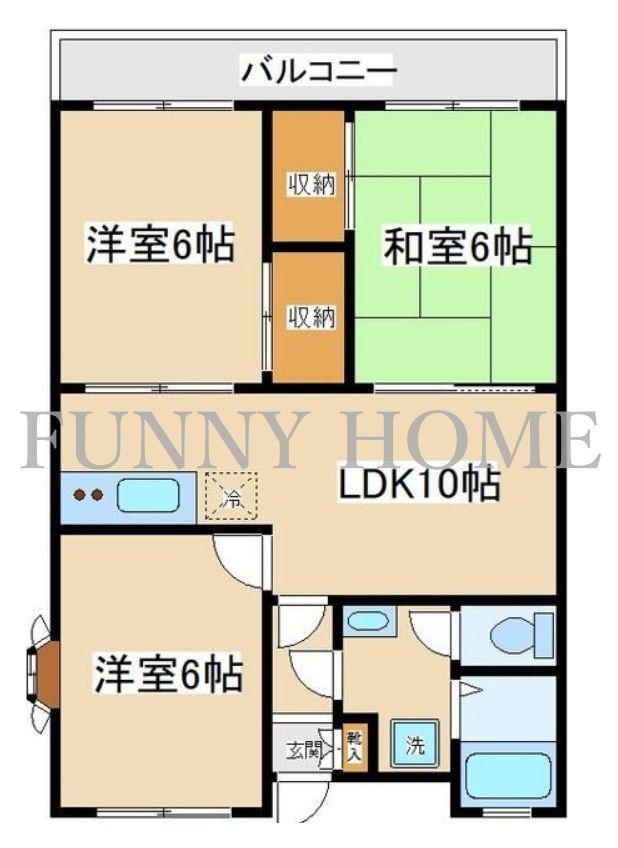 サンパラッツオ壱番館(3LDK/2階)の間取り写真
