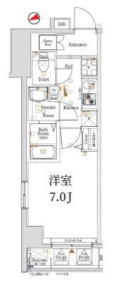 LOG銀座東/ログ銀座東(1K/7階)の間取り写真