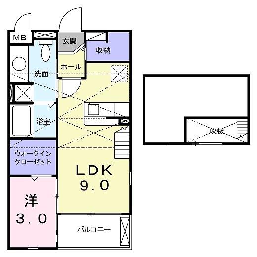 サンリットハウス(1LDK/2階)の間取り写真