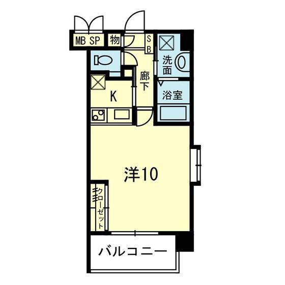 ロイヤルハイネスセカンド(1K/6階)の間取り写真