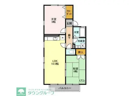 リヴィエールⅡ(2LDK/1階)の間取り写真