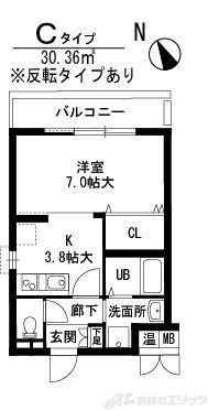 豊里セレニテ(1K/3階)の間取り写真