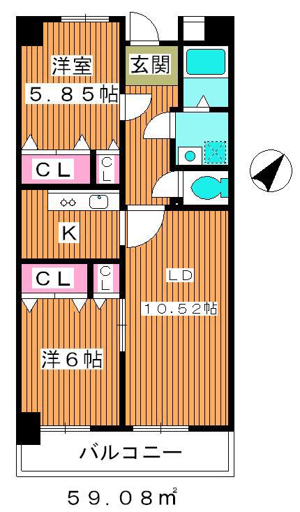 ファーストラック(2LDK/3階)の間取り写真