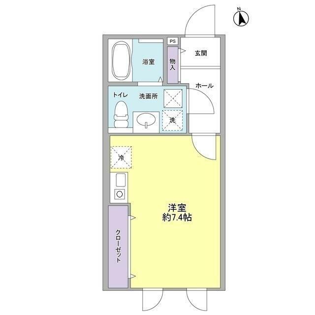 ミルクリーク桜山(ワンルーム/1階)の間取り写真
