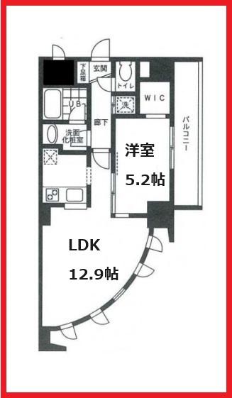 ラ・サクラス(1LDK/6階)の間取り写真