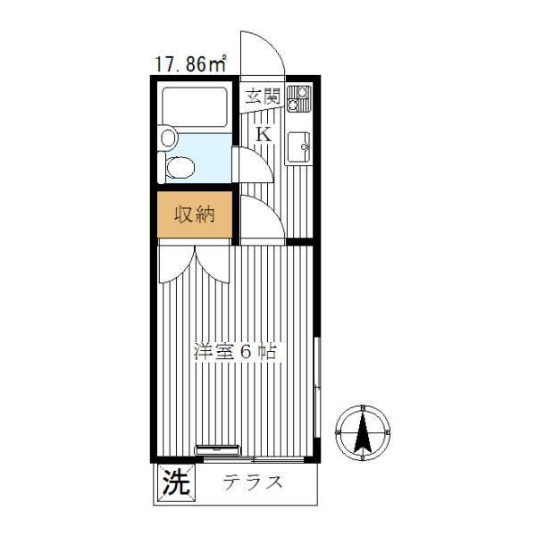 コーポG&L(1K/1階)の間取り写真