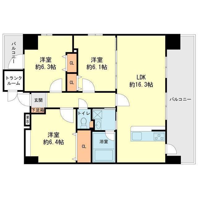 フォレストベール(3LDK/7階)の間取り写真