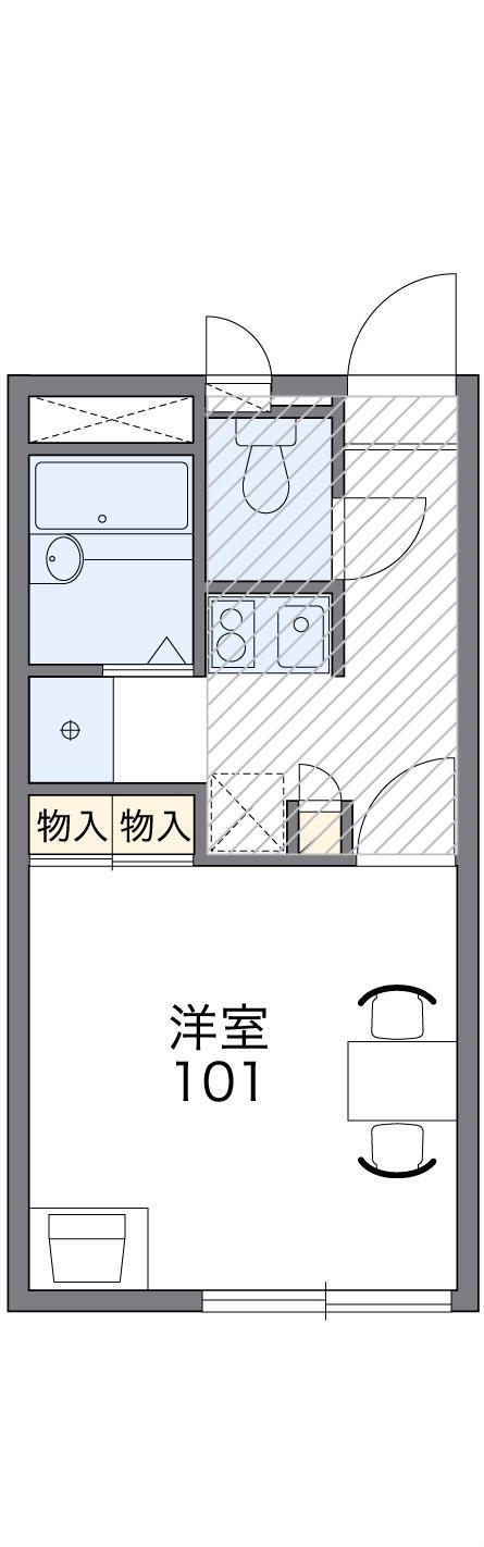 レオパレス三田駅前(1K/1階)の間取り写真
