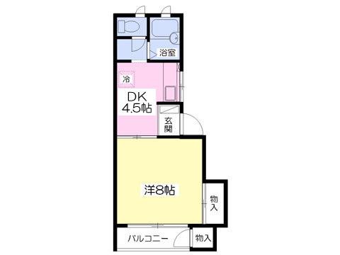パークレーンホームズE(1DK/2階)の間取り写真