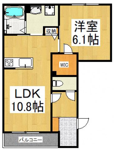 ラ・ヴィラーチェ デュオ(1LDK/1階)の間取り写真