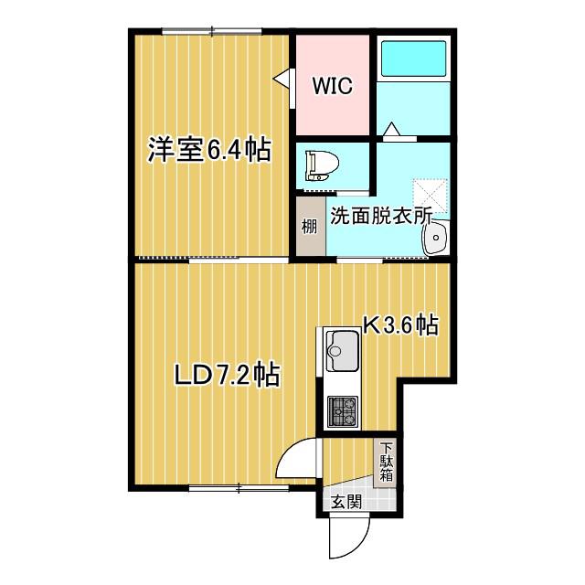 ABODE足寄(1LDK/2階)の間取り写真