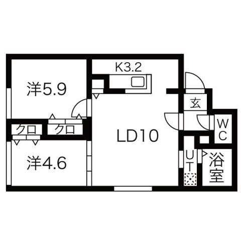 ブランシャールSAPPORO STATION ウエスト(2LDK/5階)の間取り写真