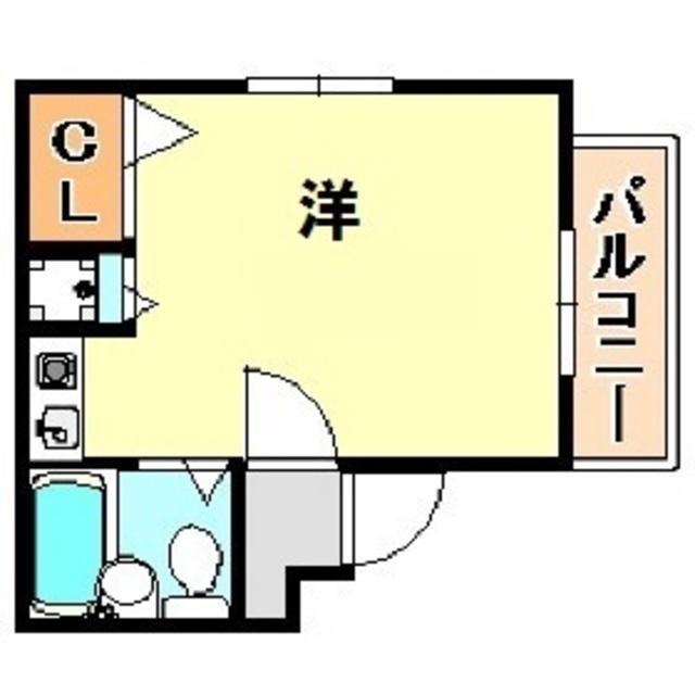 ラムール春日野道(ワンルーム/4階)の間取り写真