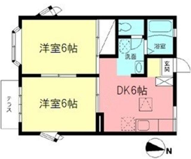 エステートピア中島(2DK/1階)の間取り写真