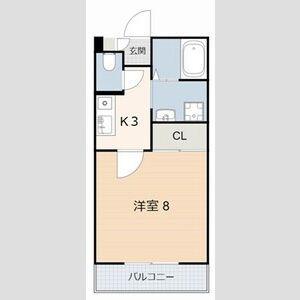 ミレージュAB(1K/1階)の間取り写真