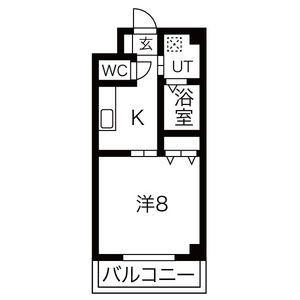ＪＲ東海道本線 三島駅 徒歩10分 6階建 築21年(1K/1階)の間取り写真