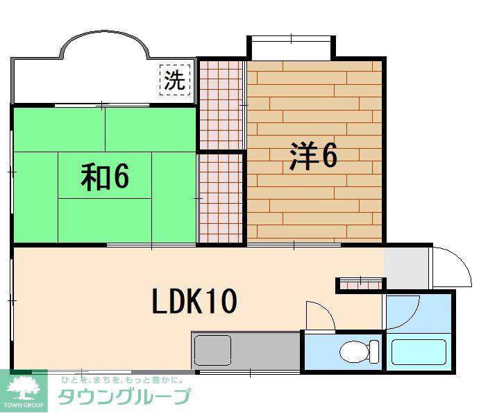 サトウコーポ(2LDK/2階)の間取り写真