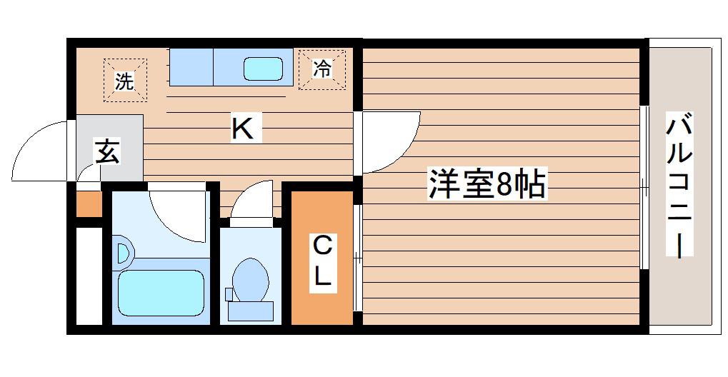 ハイツゆめ21(1K/2階)の間取り写真