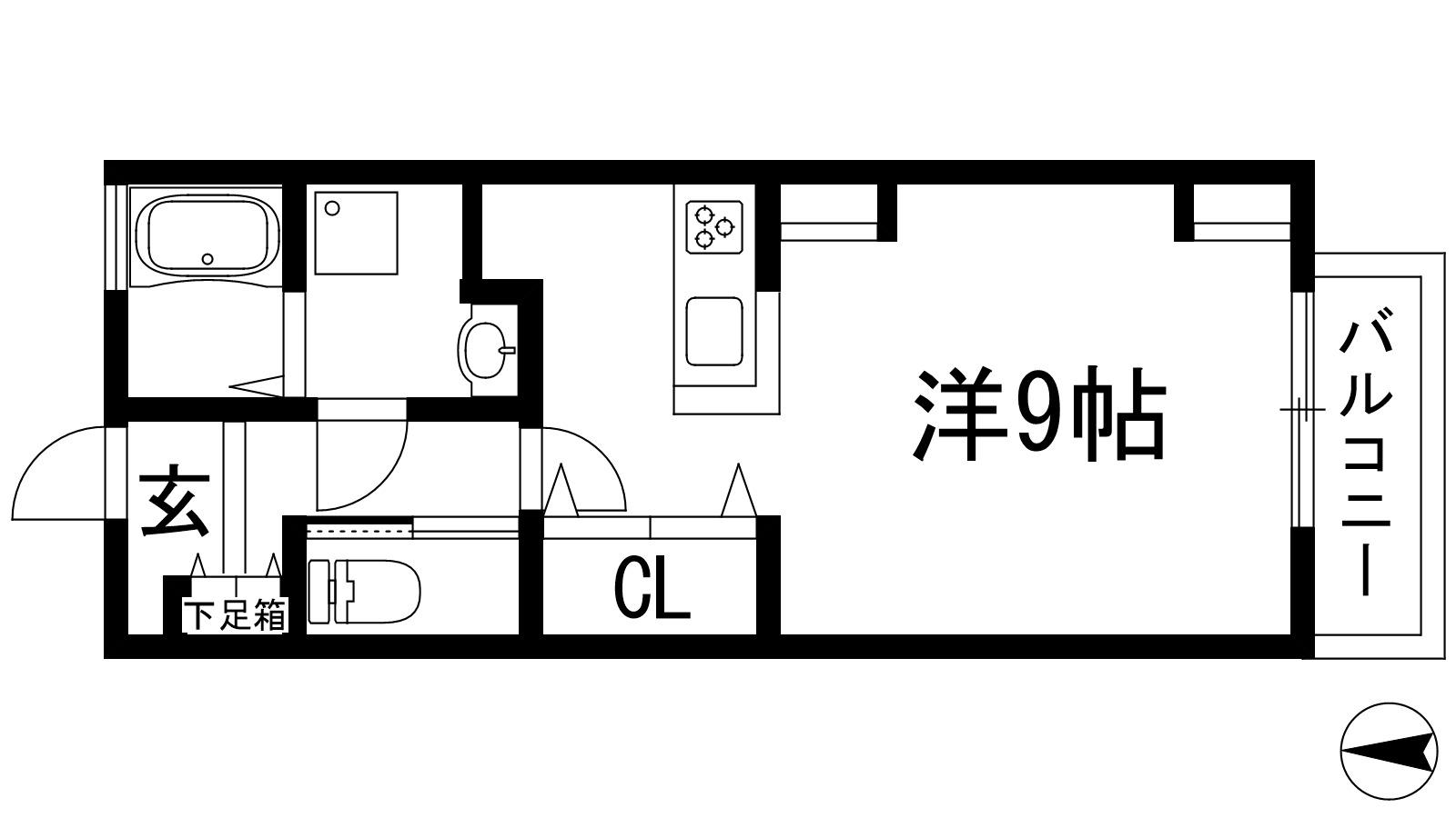 プレジール(1K/2階)の間取り写真