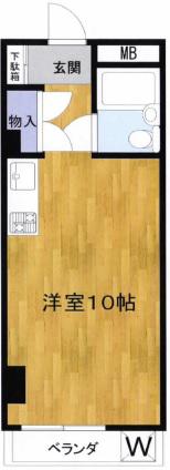 ロジマン武蔵小山(ワンルーム/4階)の間取り写真