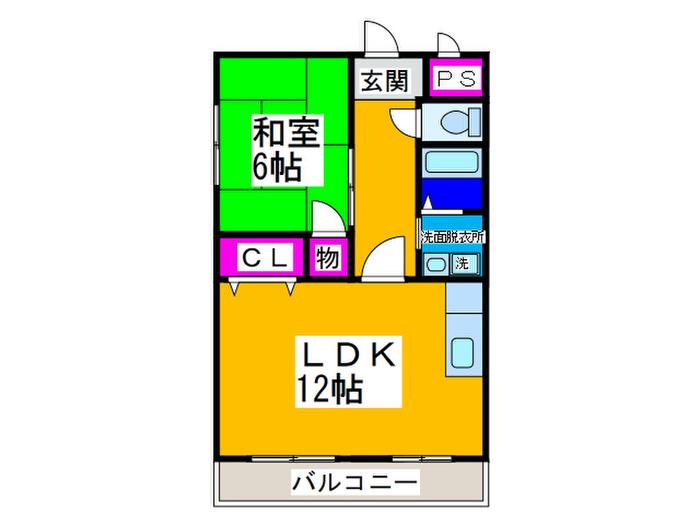 アルモカーサ新金岡(1LDK/2階)の間取り写真