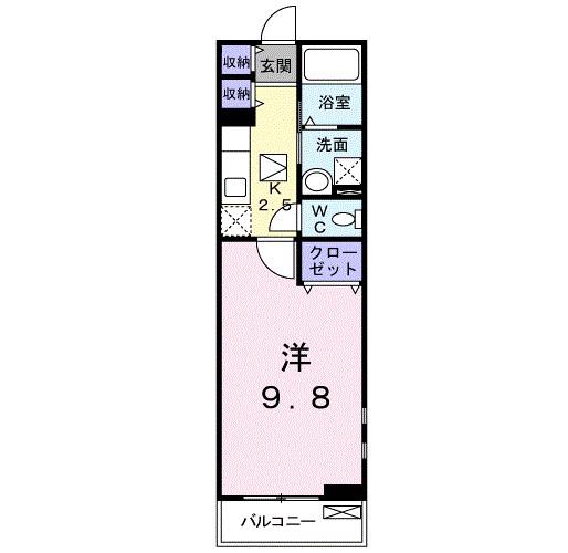 フリーデ(1K/1階)の間取り写真