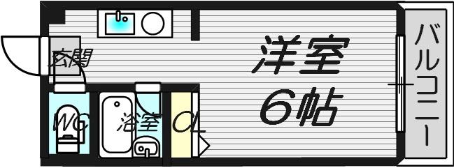シティライフエステート難波南(1K/12階)の間取り写真