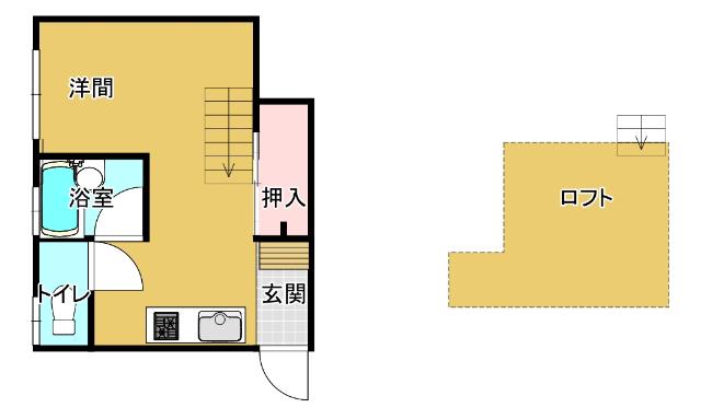 サンシャイン矢岳(1K/2階)の間取り写真