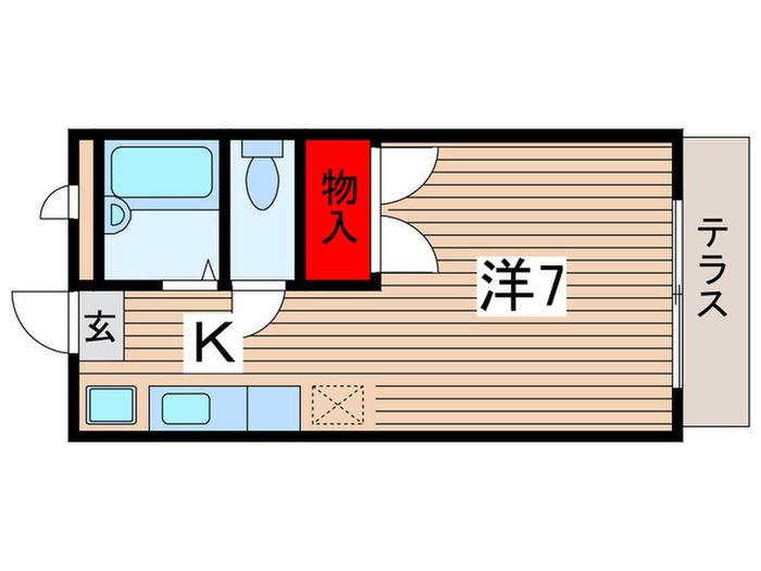 エステートP-2(1K/1階)の間取り写真