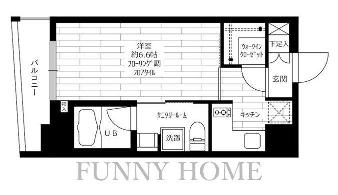 ステージファースト駒沢(1K/6階)の間取り写真
