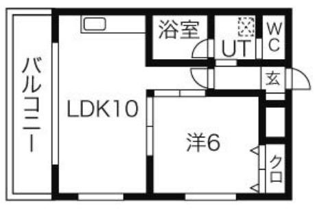 R-COURT泉(1LDK/6階)の間取り写真