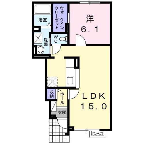 エル ゴルド(1LDK/1階)の間取り写真