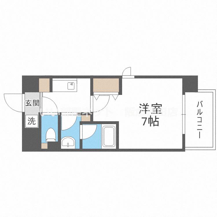 新大阪南(1K/4階)の間取り写真