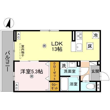 ボヌールメゾンKASUGAII(1LDK/1階)の間取り写真