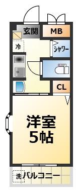 コウシエンイトーハイツ(1K/3階)の間取り写真