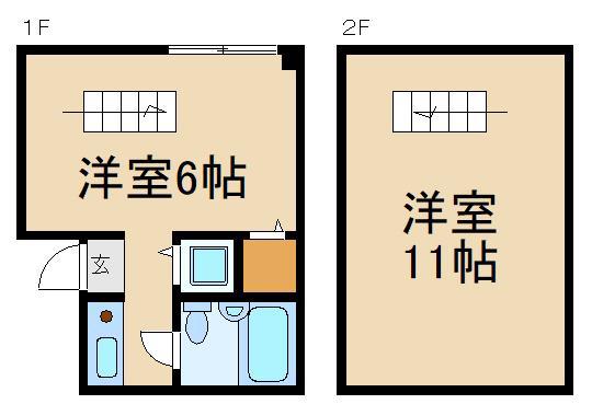 ニューストークアパートメント禁野本町(ワンルーム/2階)の間取り写真