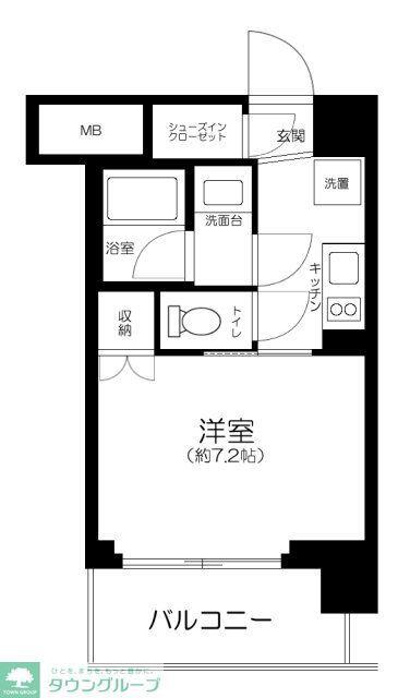 武蔵小杉 GATE HOUSE(1K/5階)の間取り写真