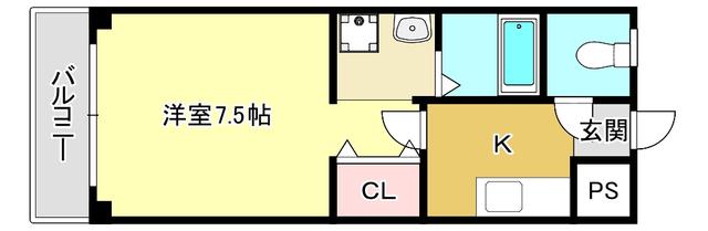 ニューノモトマンション(1K/4階)の間取り写真