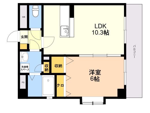 カラコレスⅢ(1LDK/5階)の間取り写真