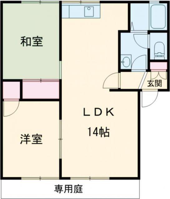 グリーンハイツ高砂(2LDK/1階)の間取り写真