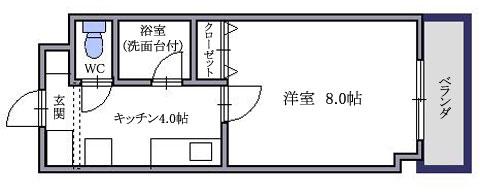 プロスパー小金(1K/2階)の間取り写真
